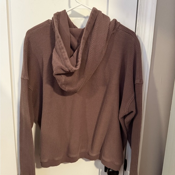 Aerie Chocolate Brown Knit Hoodie - Picture 4 of 4